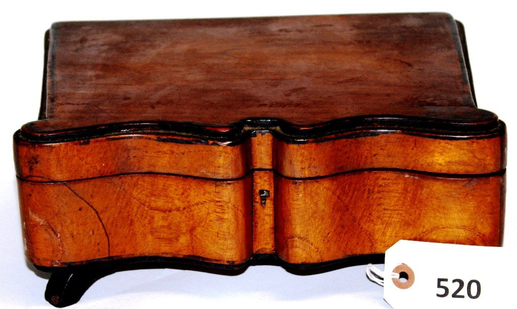 TRINKET BOX DATED 1856: EARLY TRINKET BOX, NAME AND DATE HAND WRITTEN ON BOTTOM ''WM JACOBSON 1856''