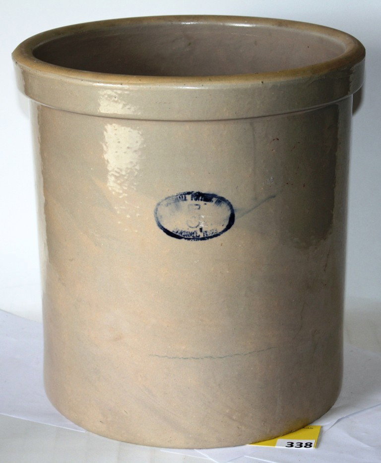 MARSHALL POTTERY CROCK: MARSHALL POTTERY #5 CROCK, 13 3/4'' TALL