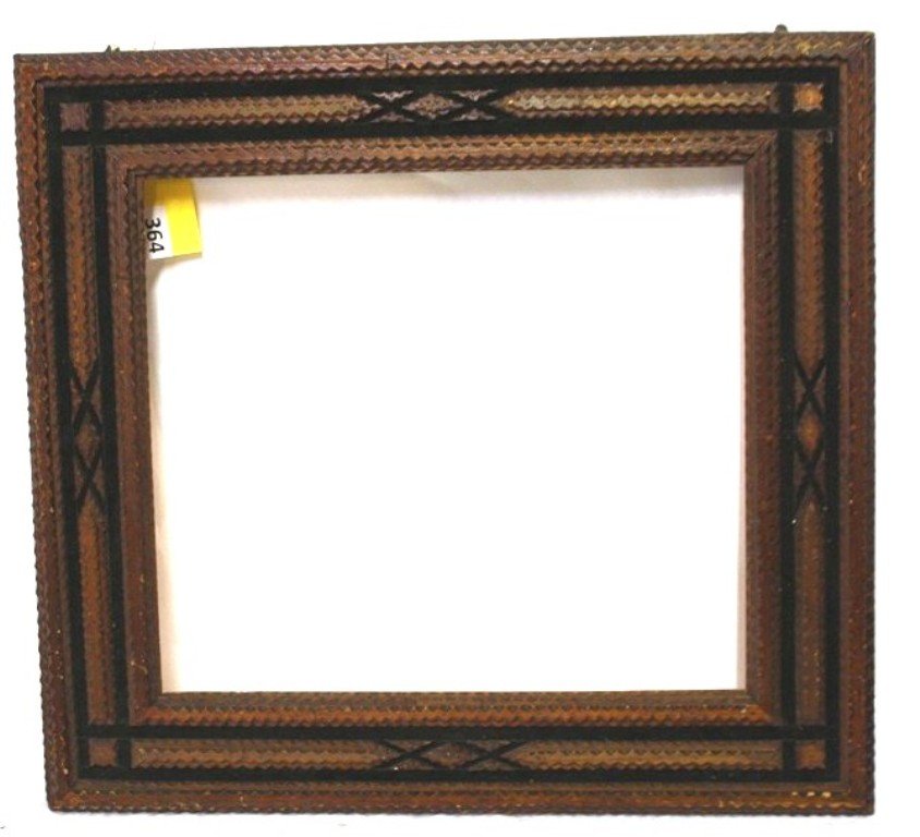 TRAMP ART FRAME: NICE TRAMP ART PICTURE FRAME 23'' X 21''