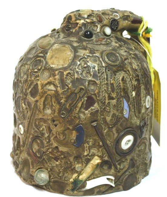 Folk Art Crock Jug MEMORY JUG: FOLK ART MEMORY CROCK JUG 8'' TALL