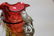 SILVER PLATE HOLDER, PARROT HANDLES, AMBERINA VASE - 6