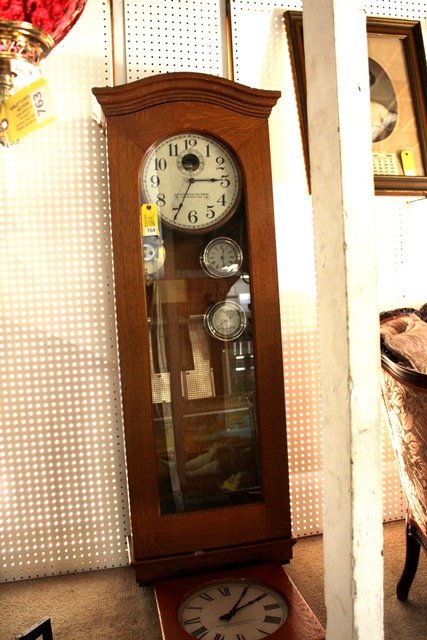 LARGE TIME CLOCK WITH TWO SLAVE CLOCKS: LARGE TIME CLOCK WITH TWO SLAVE CLOCKS - STANDARD ELECTRIC TIME CO.