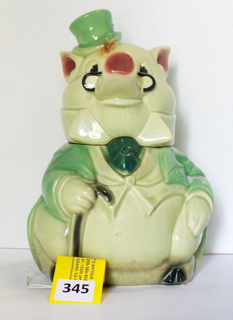 BRUSH MCCOY COOKIE JAR: BRUSH MCCOY GENTLEMEN PIG COOKIE JAR, 11'' TALL