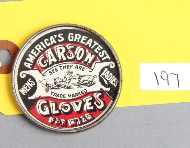 ADVERTISING MIRROR: Carson Glove Advertising Mirror