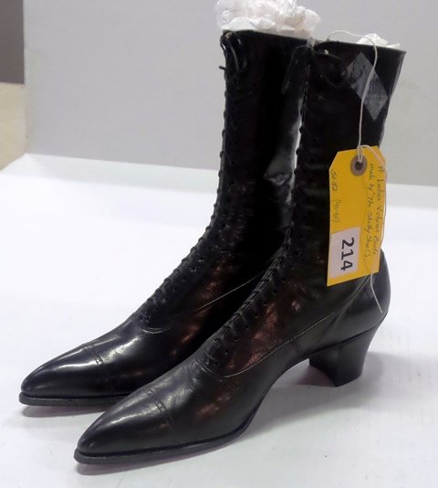 Ladies Victorian Boots: Pair Ladies Victorian Boots made by The Shelby Shoe Co.