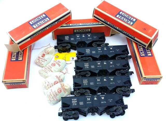 LIONEL 3456 OPERATING HOPPER CARS, LOT OF 5 CARS, WITH: LIONEL 3456 OPERATING HOPPER CARS, LOT OF 5 CARS, WITH BOXES,ALL VERY GOOD CONDITION