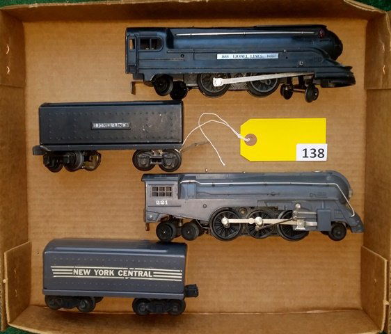 LIONEL ENGINES LOT OF 2; 221 WITH A 221W-TNDR &: LIONEL ENGINES LOT OF 2; 221 WITH A 221W-TNDR & 1688/2689 TX TNDR, BOTH RUN BUT NO BOXES, IN VERY GOOD CONDITION