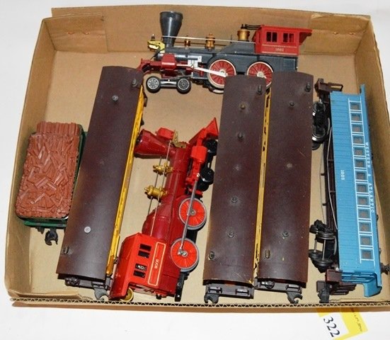 LIONEL ENGINES & TENDERS: LOT OF ASSORTED LIONEL ENGINES, TENDER & CARS