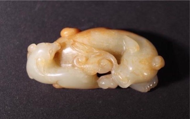 Hetian blue and white jade with sugar color (1 of 6)