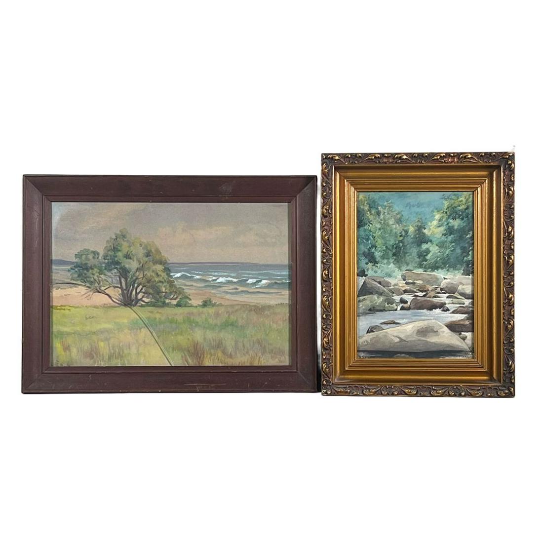(2pc) LANDSCAPE PAINTINGS (1 of 17)