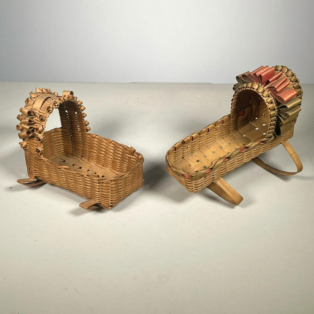 (2pc) NATIVE AMERICAN CRADLE BASKETS (1 of 13)