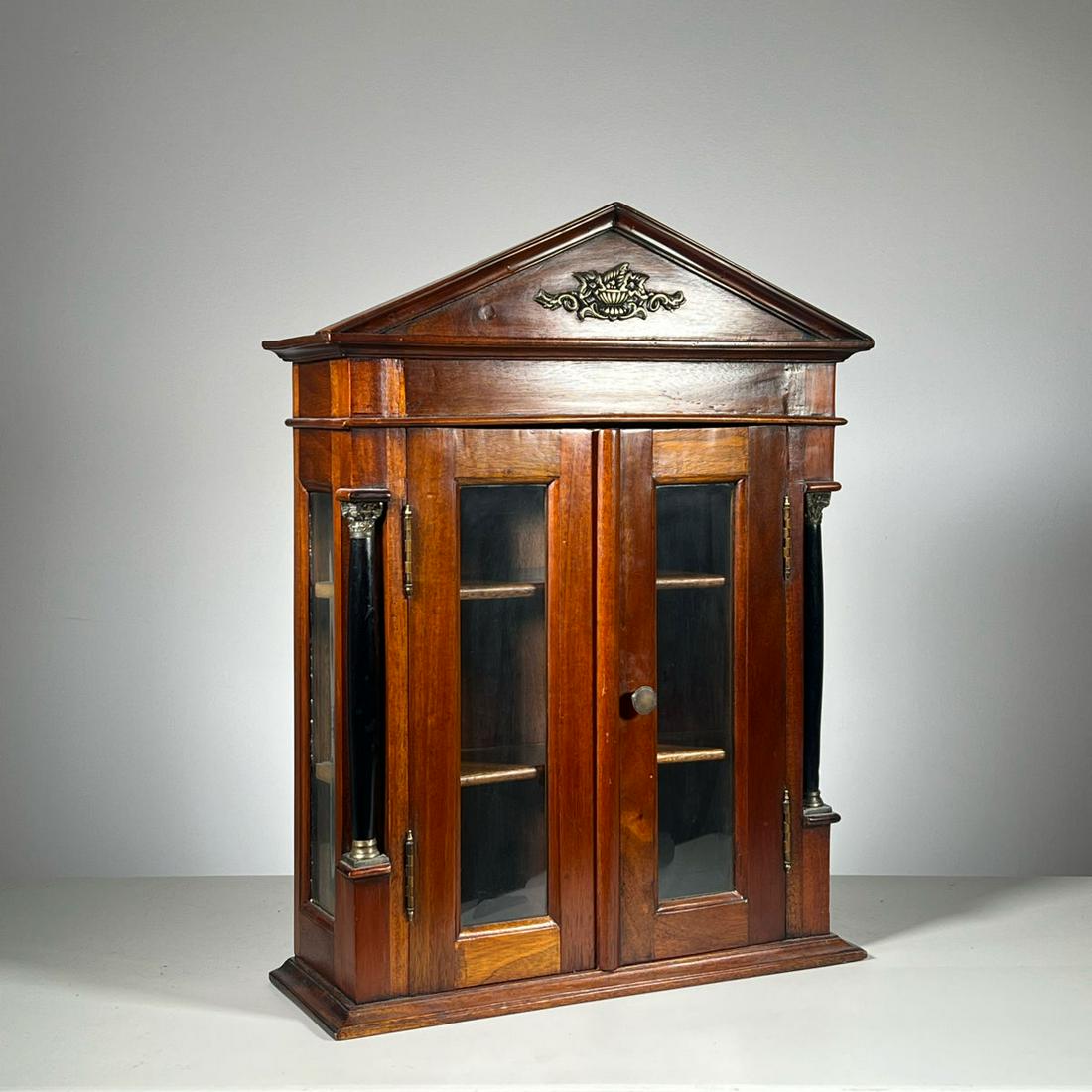 ANTIQUE COLUMN DISPLAY CABINET (1 of 20)