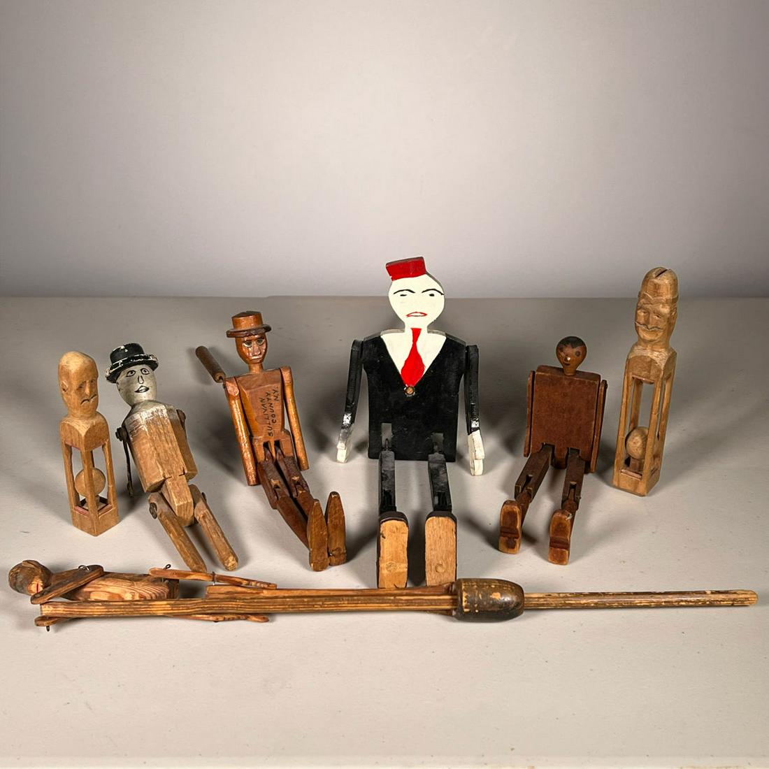 (7pc) FOLK ART FIGURINES & OTHER (1 of 20)