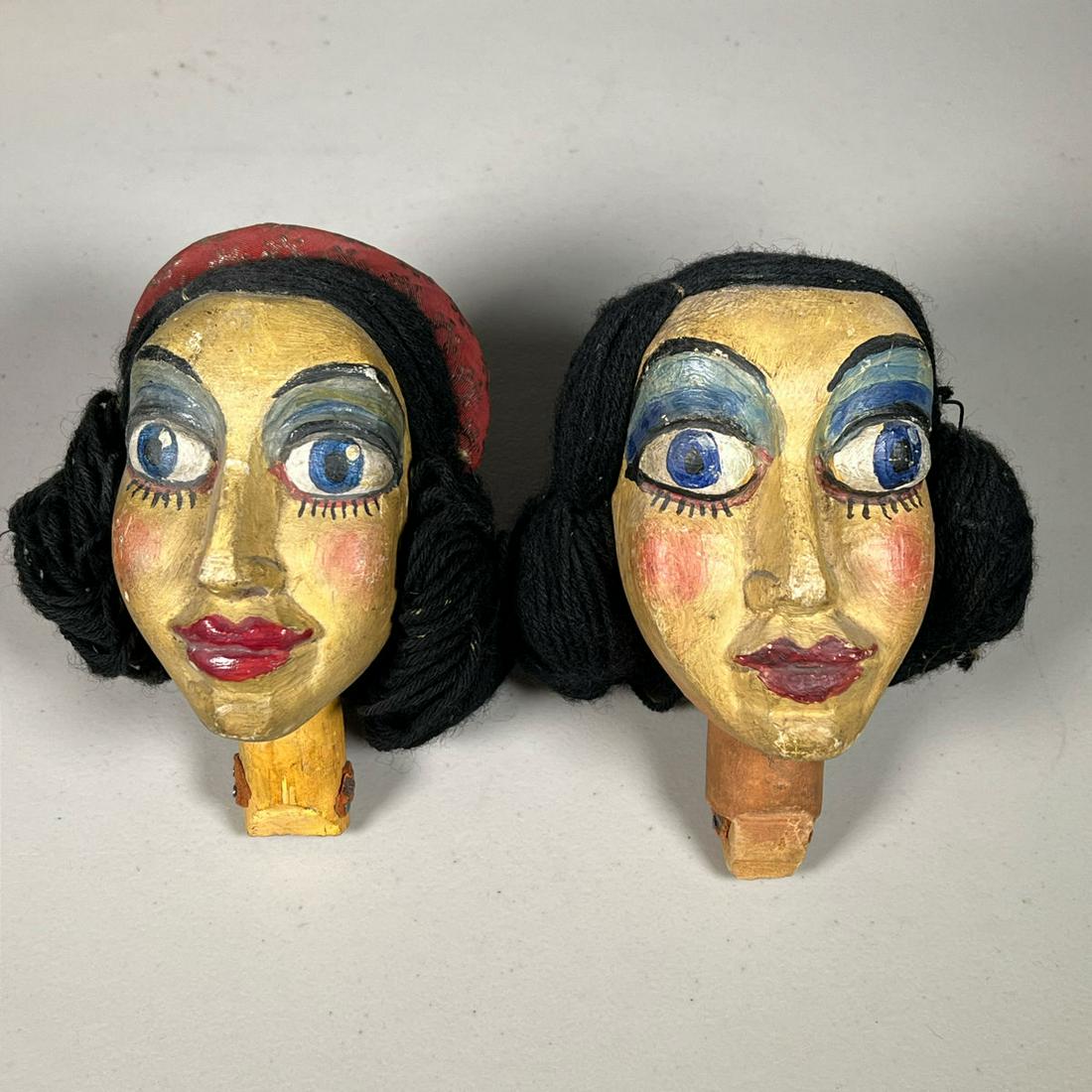 (2pc) FOLK ART CARVINGS (1 of 10)
