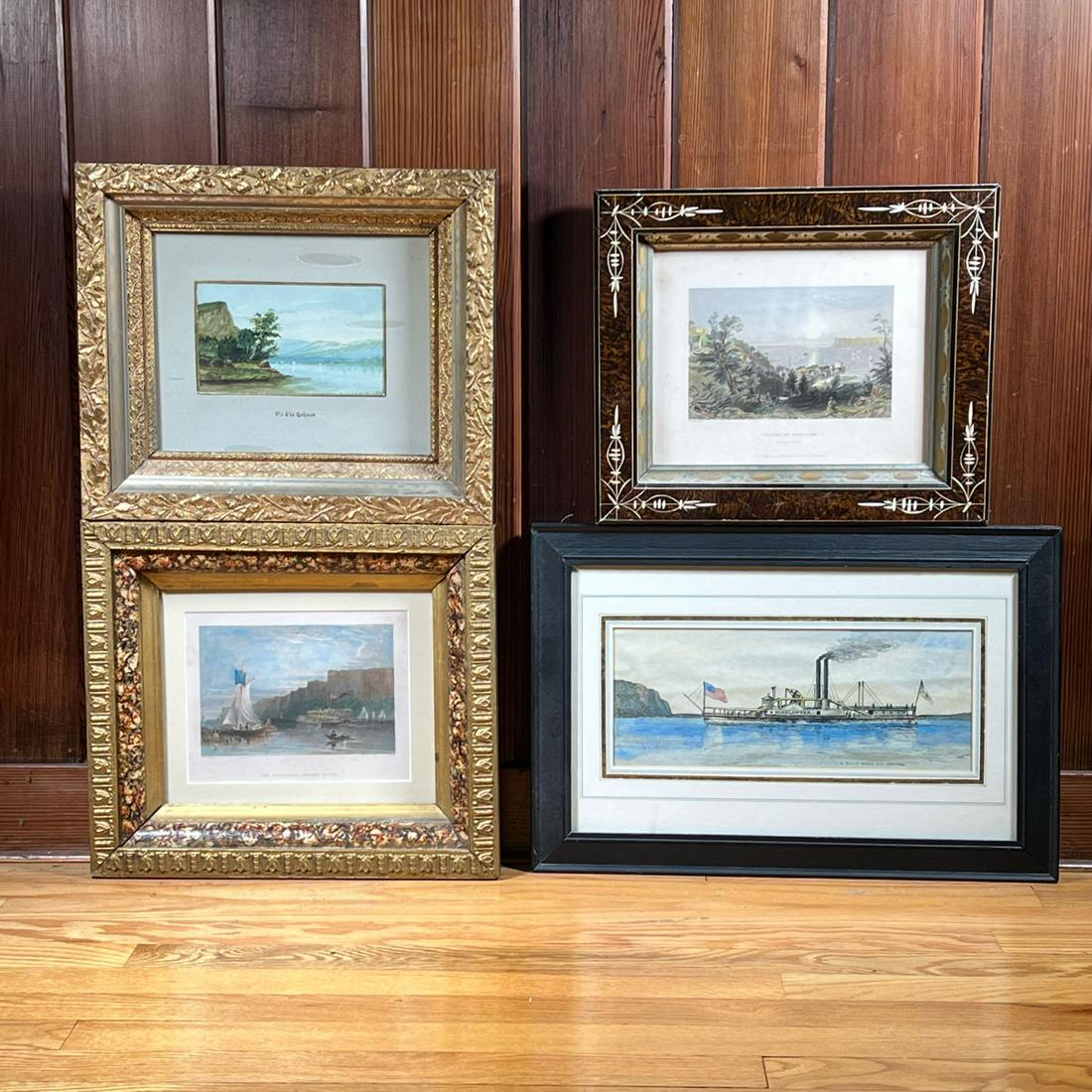 (2pc) AMERICAN 19th C. WATERCOLOR PAINTINGS (1 of 19)