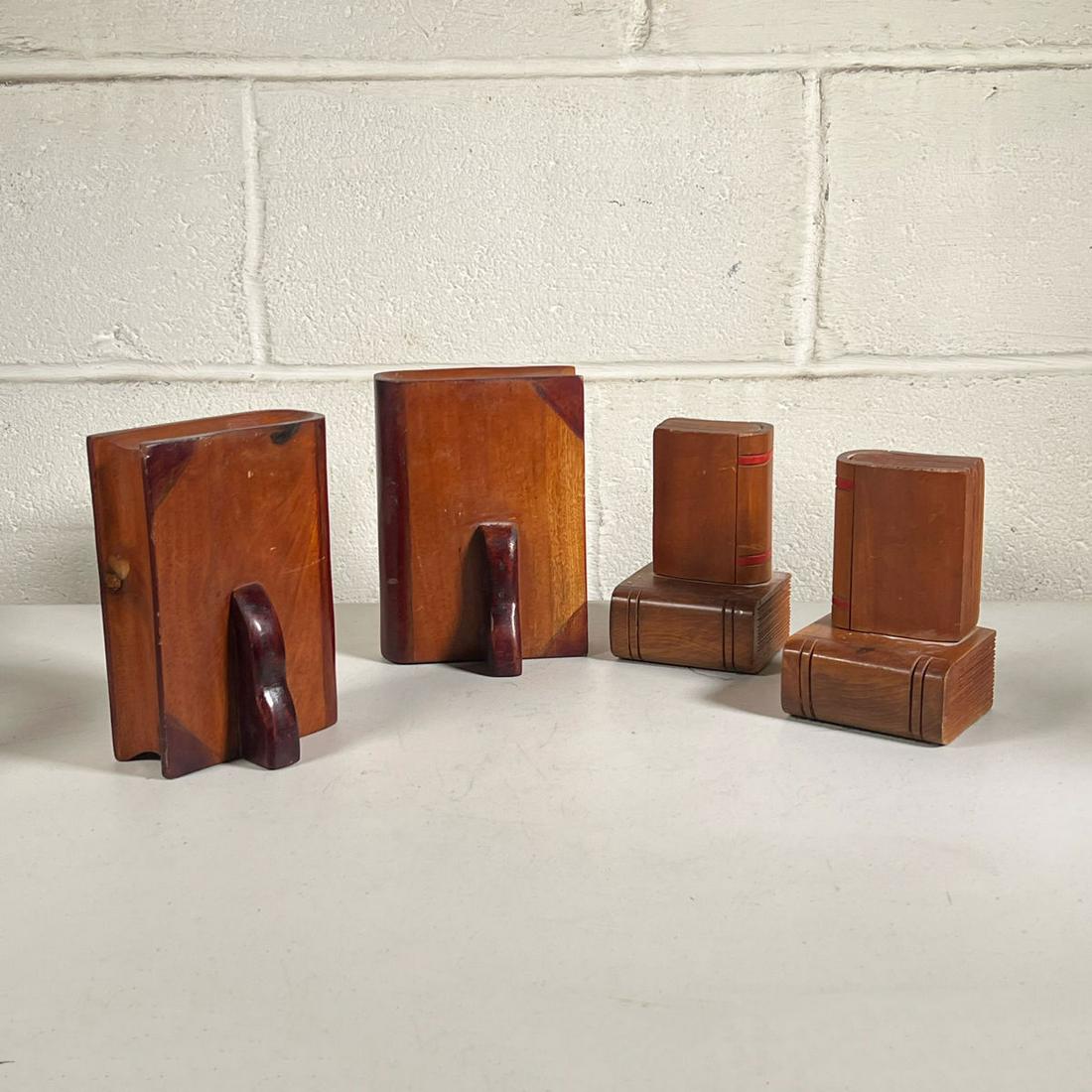 (4pc) WOODEN BOOK BOOKENDS (1 of 7)