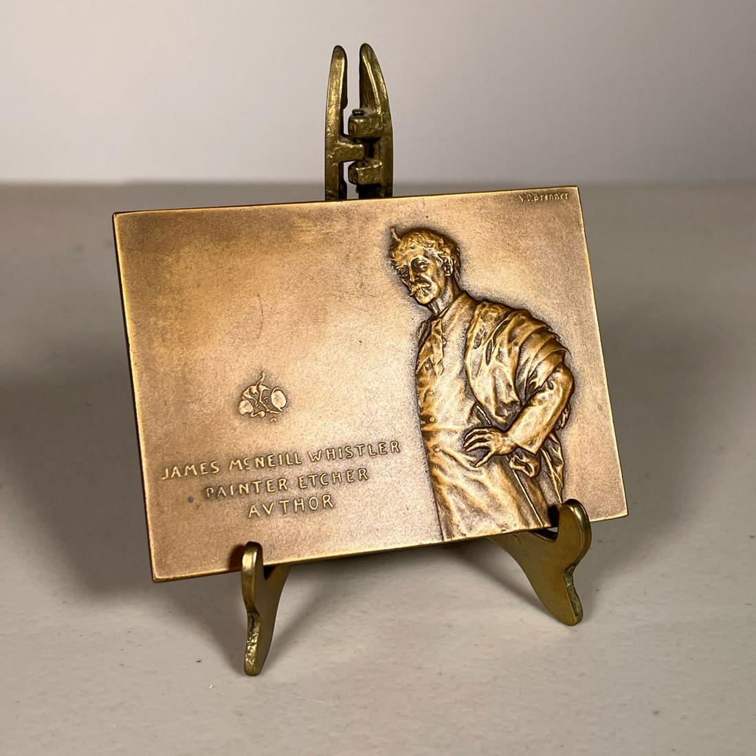 (3pc) BRONZE PLAQUETTES OF WHISTLER & FULTON (1 of 12)