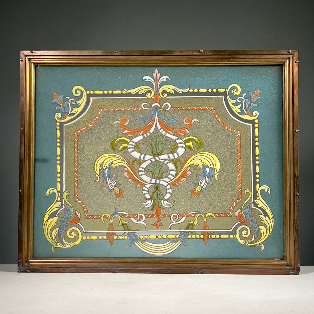 HECTOR GUIMARD (1867-1942) ENAMELED GLASS WINDOW (1 of 20)