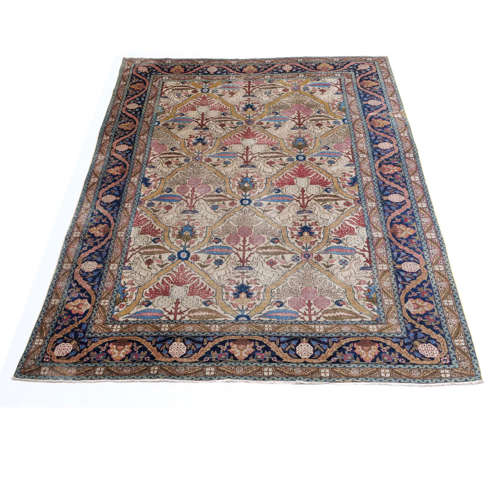 ANTIQUE PICTORIAL TABRIZ CARPET (1 of 13)