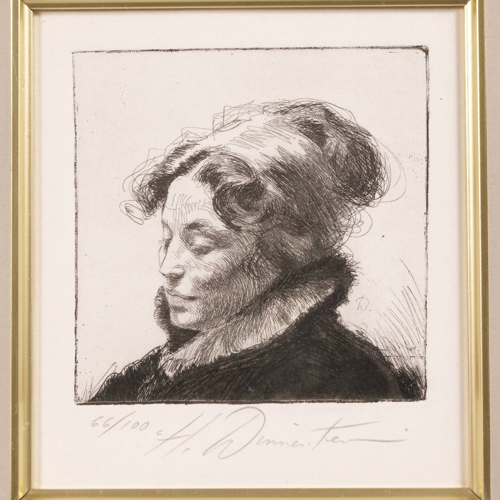 EUROPEAN SCHOOL (20TH CENTURY), ETCHING: Ed. 66/1005 x 4.5 in. Sight indistinctly signed - w. 12.5 x h. 13 in. Inventory Code: 7L-12
