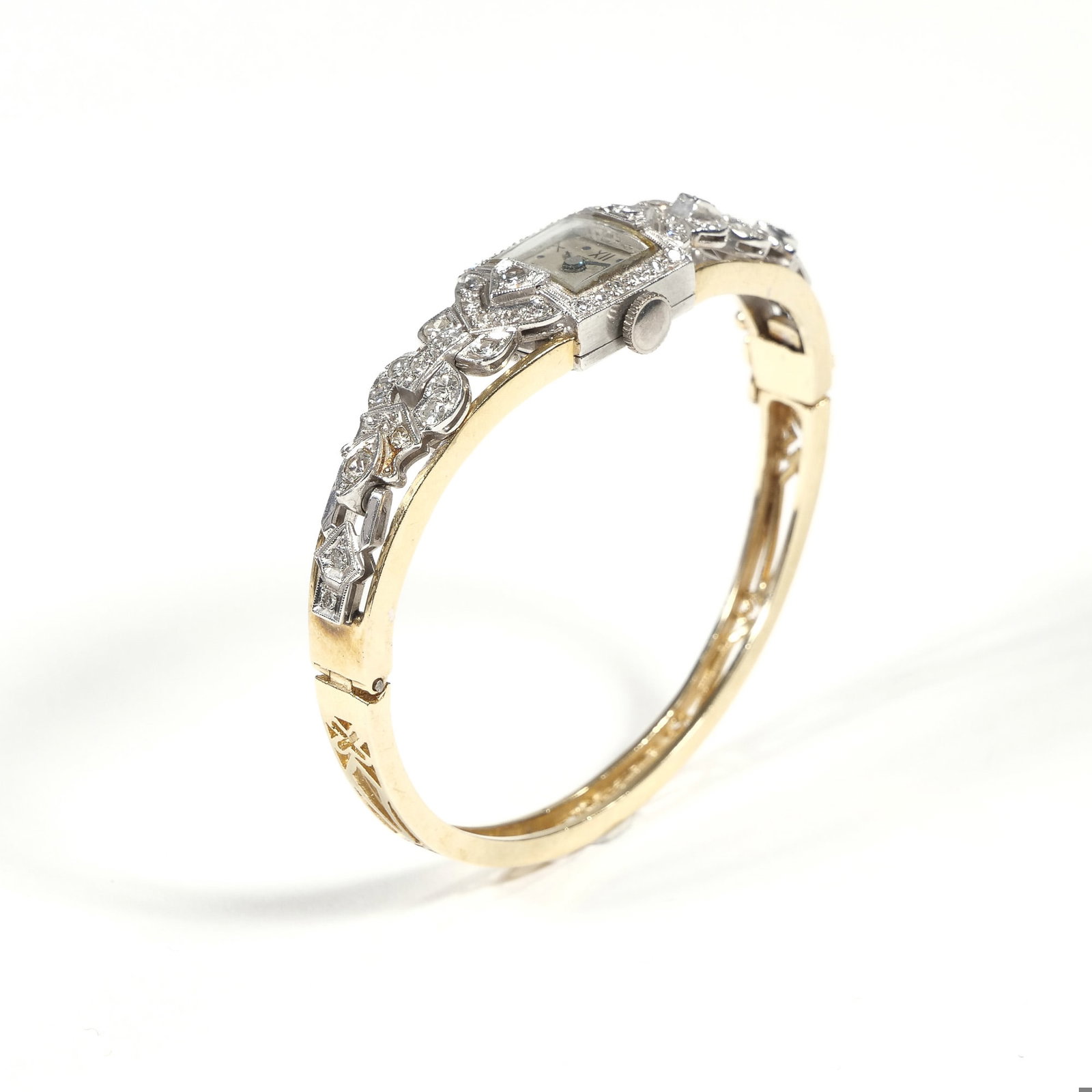 DIAMOND & GOLD LADY'S WATCH HARD BRACELET (1 of 8)