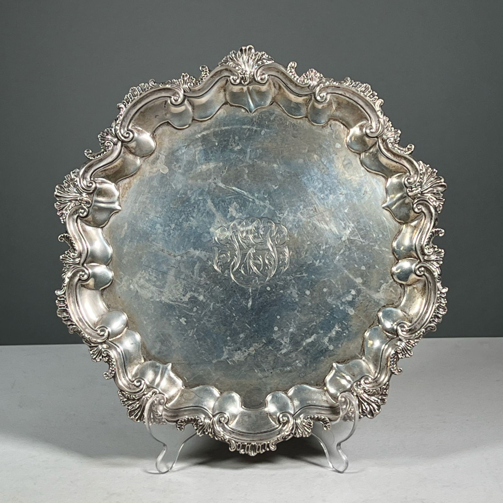 ANTIQUE HOWARD & CO. STERLING SILVER SALVER (1 of 10)