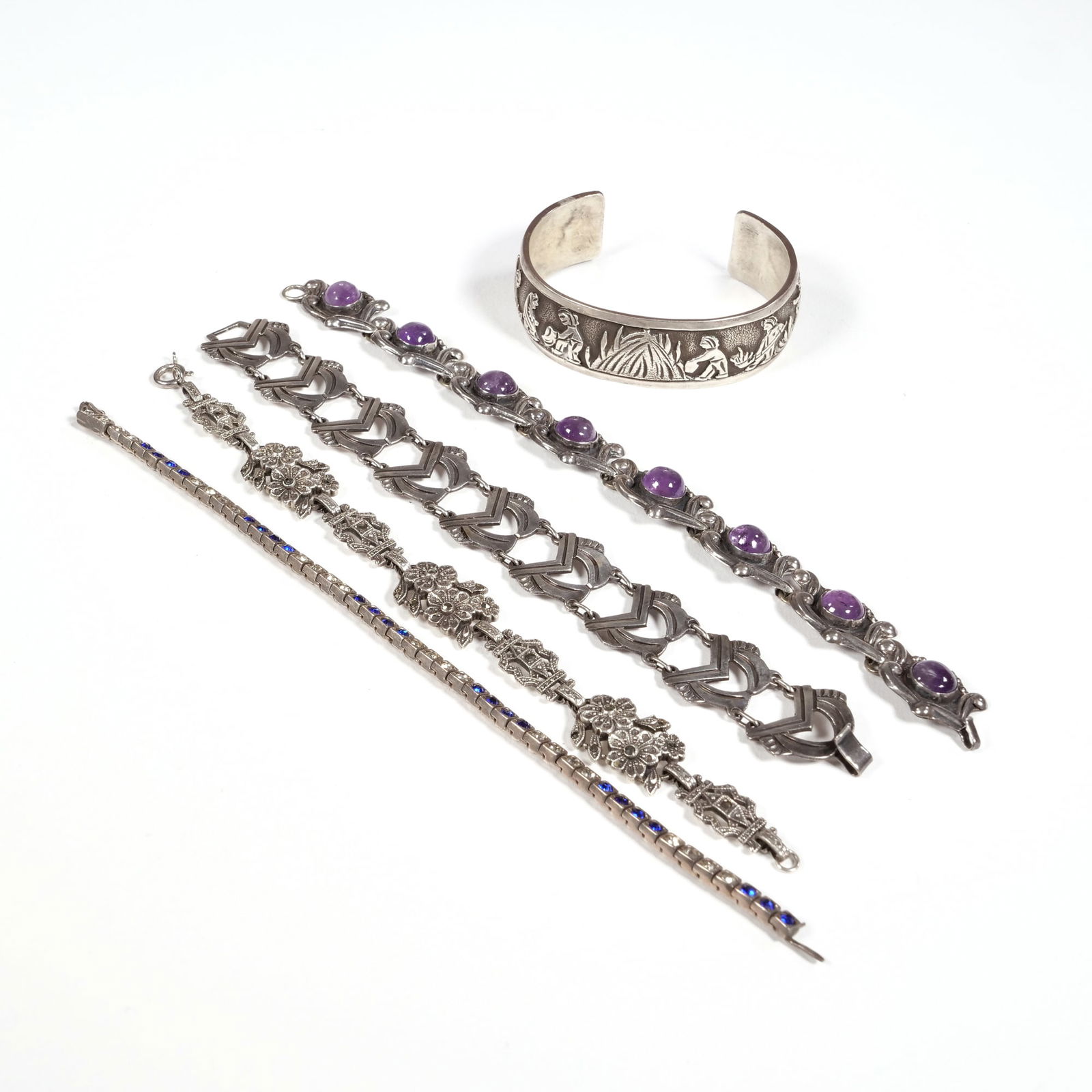 (5pc) STERLING BRACELETS (1 of 16)