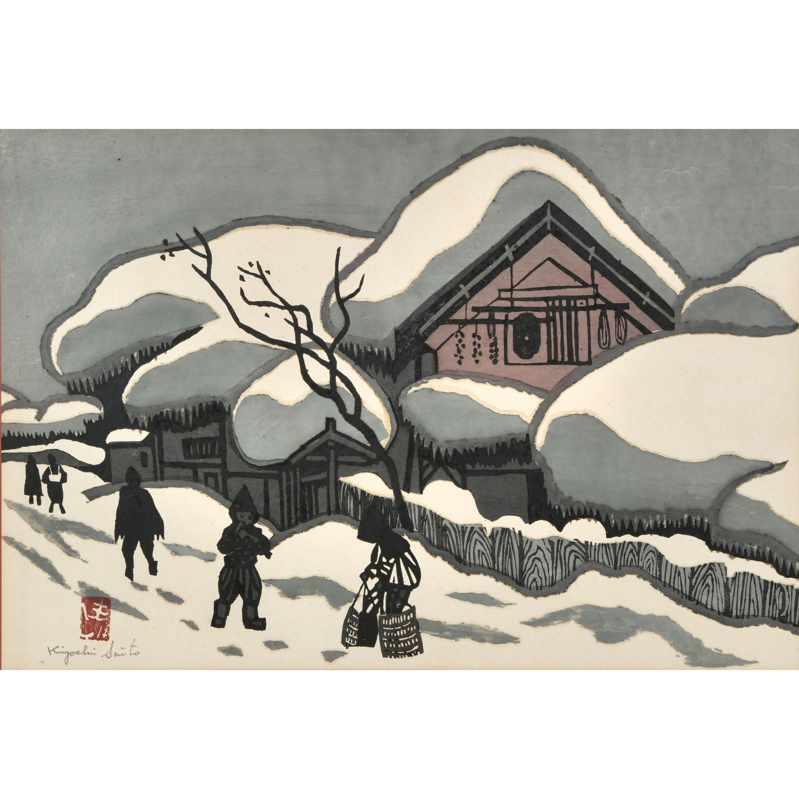 KIYOSHI SAITO (1907-1997) SNOW SCENE (1 of 13)