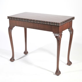 19TH CENTURY ENGLISH CARVED "ACCORDION" GAMES TABLE