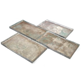 (4pc) VINTAGE LEAD GARDEN PLANTING TRAYS