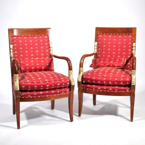 PAIR FRENCH NEOCLASSICAL ARMCHAIRS