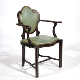 TRANSITIONAL ART NOUVEAU CARVED ARMCHAIR