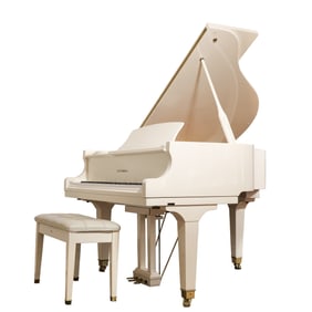 D. H. BALDWIN C152 WHITE BABY GRAND PIANO