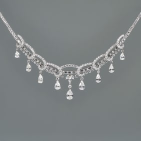 ANTIQUE DIAMOND & PLATINUM FESTOON NECKLACE