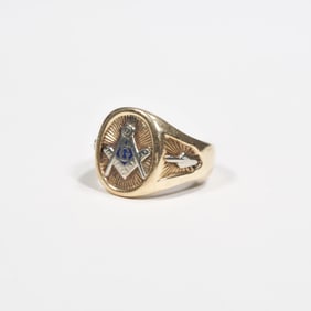 MASONIC 14K GOLD RING