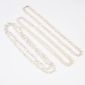 (3pc) WHITE PEARL NECKLACES