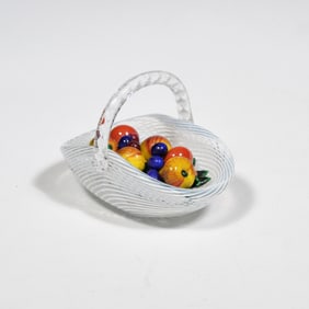 SAINT LOUIS BLOWN GLASS FRUIT BASKET