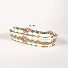 MINTON GILT COVERED BUTTER DISH