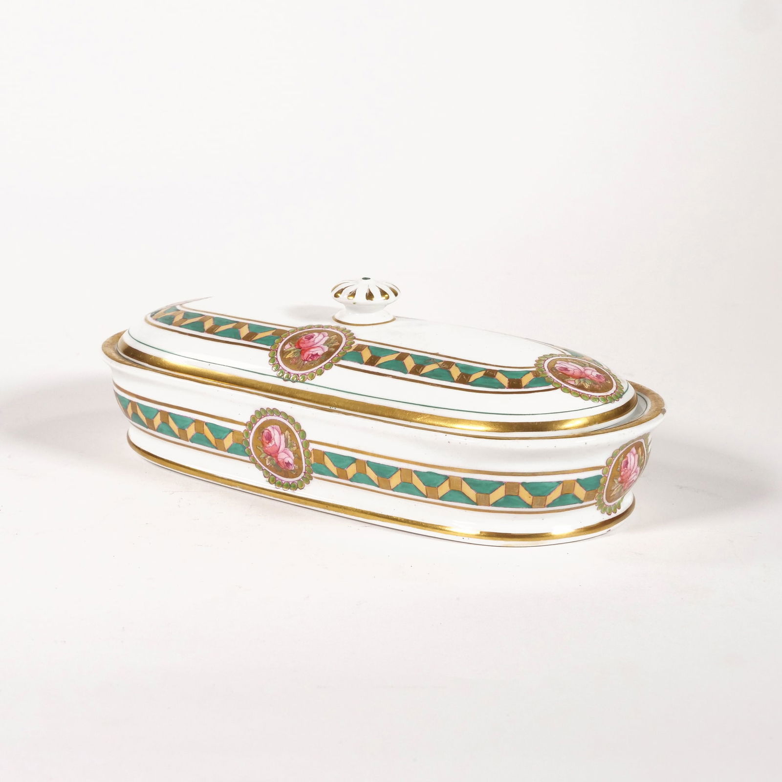 MINTON GILT COVERED BUTTER DISH (1 of 10)