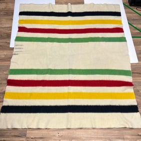 HUDSON'S BAY STRIPED WOOL BLANKET