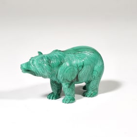 CARVED MALACHITE BEAR