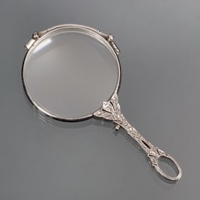 ANTIQUE DIAMOND SET GOLD LORGNETTE
