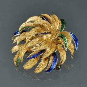 ENAMEL & 18K GOLD PIN