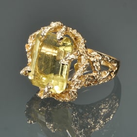 CITRINE & 14K GOLD RING