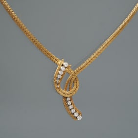 DIAMOND & 18K GOLD ITALIAN NECKLACE