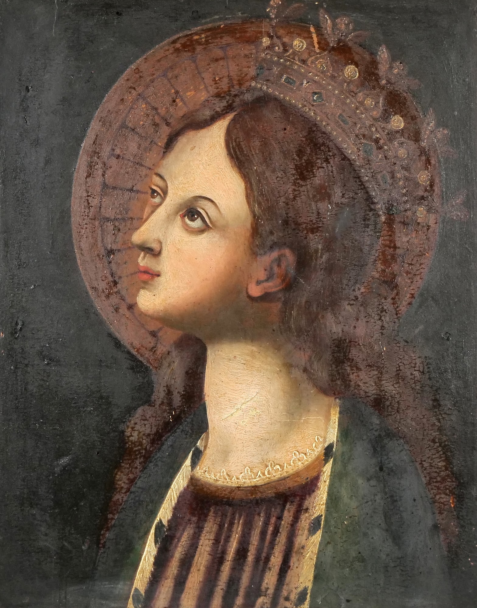 17TH C. CONTINENTAL SCHOOL PORTRAIT OF MARY (1 of 9)