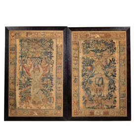 17th/18th C. VERDURE NEEDLEPOINT TAPESTRY PANELS