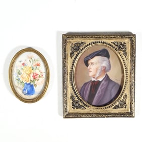 (2pc) ANTIQUE MINIATURE PAINTINGS