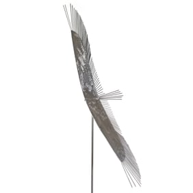 MONUMENTAL CURTIS JERE STYLE STAINLESS STEEL BIRD SCULPTURE