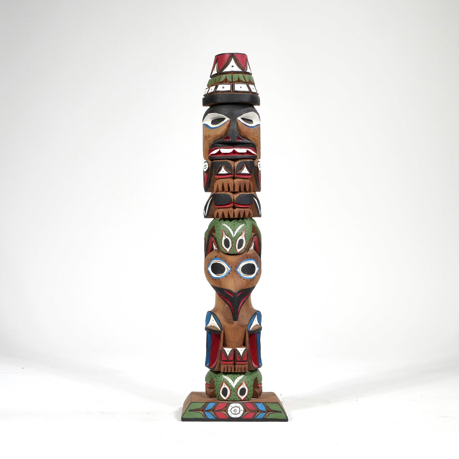 RICK WILLIAMS (B. 1955) INUIT CARVED DITIDAHT RED CEDAR TOTEM (1 of 8)